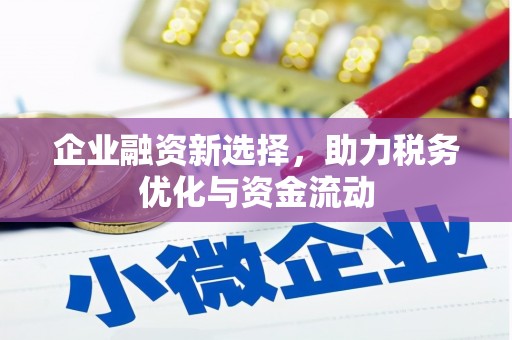 茂县企业融资新选择，助力税务优化与资金流动
