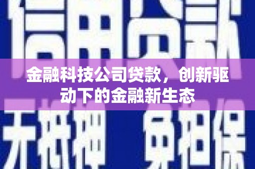 茂县金融科技公司贷款，创新驱动下的金融新生态