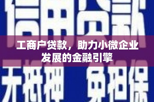 茂县工商户贷款，助力小微企业发展的金融引擎