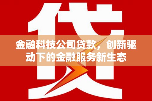 茂县金融科技公司贷款，创新驱动下的金融服务新生态