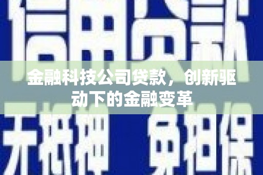 茂县金融科技公司贷款，创新驱动下的金融变革