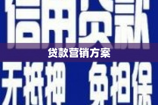 茂县贷款营销方案