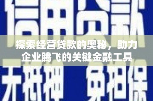 茂县探索经营贷款的奥秘，助力企业腾飞的关键金融工具