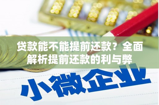 茂县贷款能不能提前还款？全面解析提前还款的利与弊