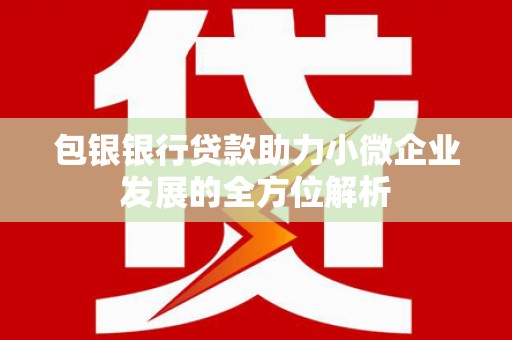 茂县包银银行贷款助力小微企业发展的全方位解析