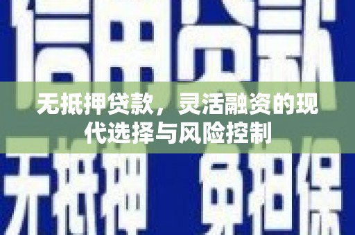 茂县无抵押贷款，灵活融资的现代选择与风险控制