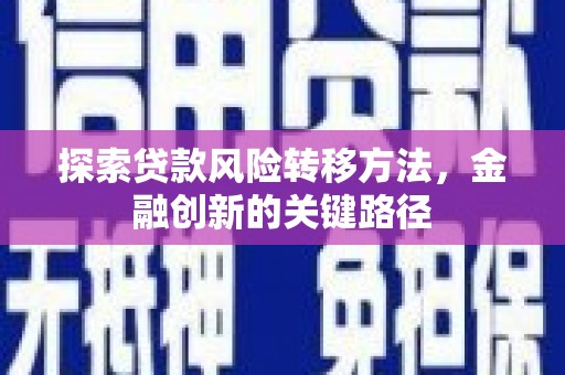 茂县探索贷款风险转移方法，金融创新的关键路径