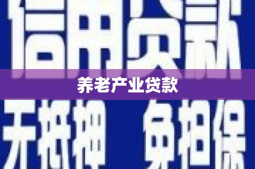 茂县养老产业贷款
