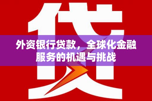 茂县外资银行贷款，全球化金融服务的机遇与挑战