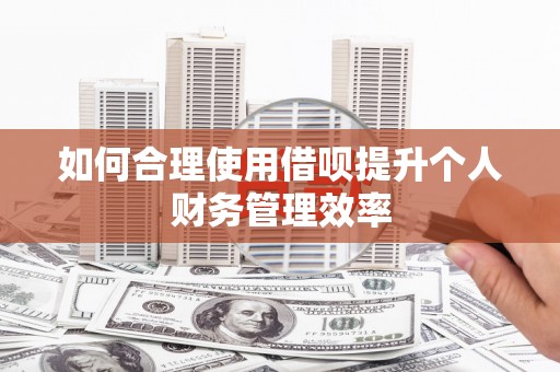 茂县如何合理使用借呗提升个人财务管理效率