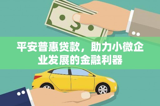 茂县平安普惠贷款，助力小微企业发展的金融利器