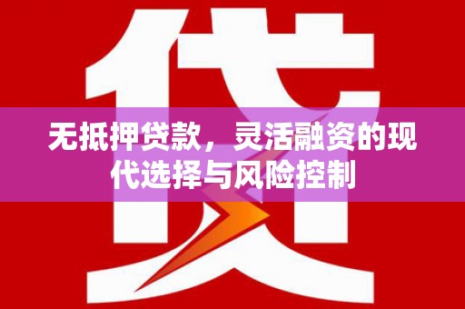 茂县无抵押贷款，灵活融资的现代选择与风险控制