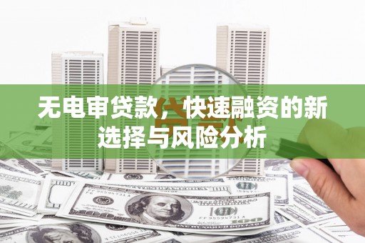 茂县无电审贷款，快速融资的新选择与风险分析