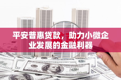 茂县平安普惠贷款，助力小微企业发展的金融利器