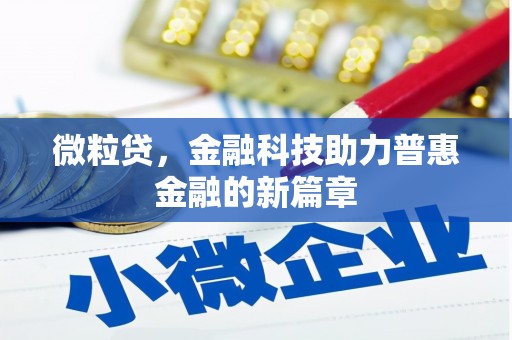茂县微粒贷，金融科技助力普惠金融的新篇章
