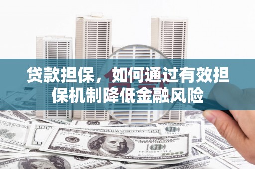 茂县贷款担保，如何通过有效担保机制降低金融风险