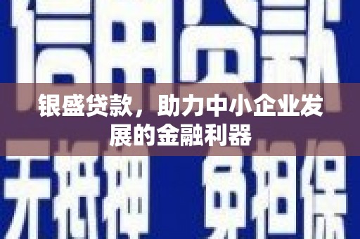 茂县银盛贷款，助力中小企业发展的金融利器