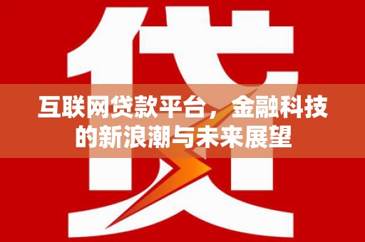 茂县互联网贷款平台，金融科技的新浪潮与未来展望