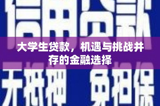 茂县大学生贷款，机遇与挑战并存的金融选择