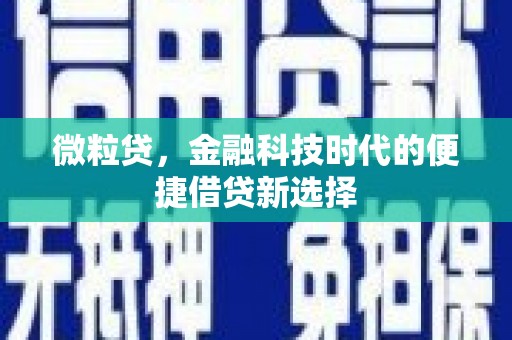 茂县微粒贷，金融科技时代的便捷借贷新选择