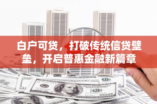 茂县白户可贷，打破传统信贷壁垒，开启普惠金融新篇章