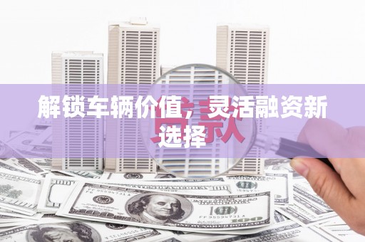 茂县解锁车辆价值，灵活融资新选择
