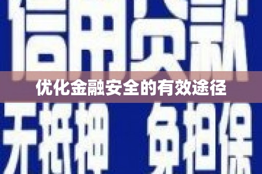 茂县优化金融安全的有效途径