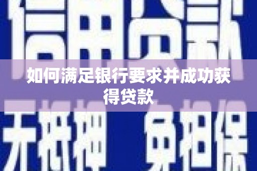 茂县如何满足银行要求并成功获得贷款